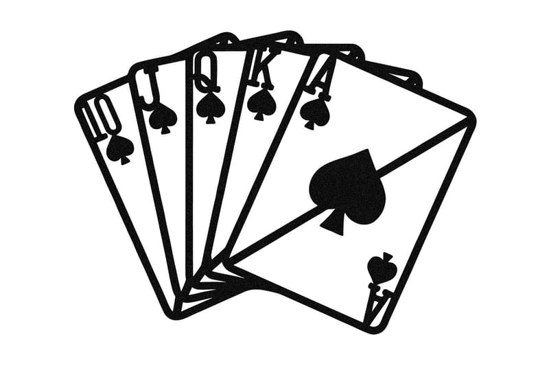 Square Ace Vægdekor - Sort - Boligtilbehør - Vægdekoration - Skilt - Emaljeskilte