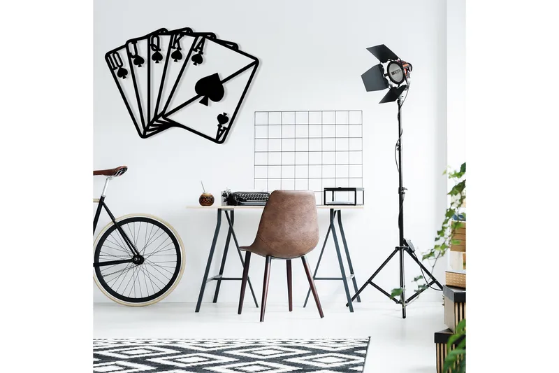 Square Ace Vægdekor - Sort - Boligtilbehør - Vægdekoration - Skilt - Emaljeskilte