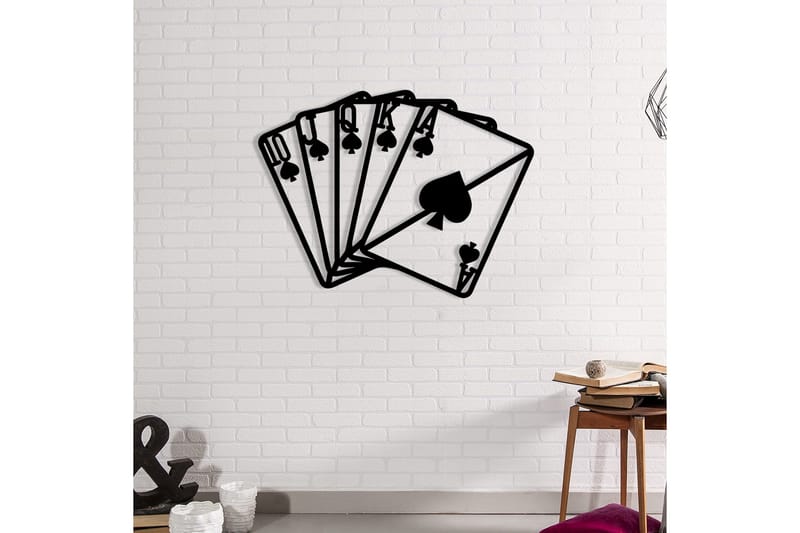 Square Ace Vægdekor - Sort - Boligtilbehør - Vægdekoration - Skilt - Emaljeskilte