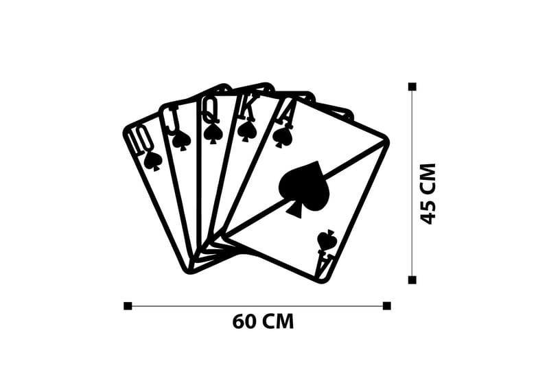 Square Ace Vægdekor - Sort - Boligtilbehør - Vægdekoration - Skilt - Emaljeskilte