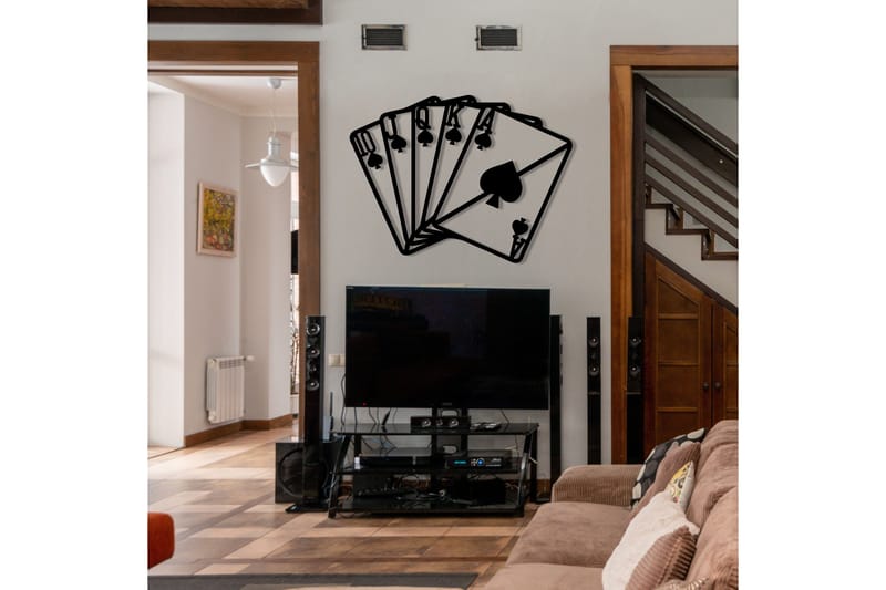 Square Ace Vægdekor - Sort - Boligtilbehør - Vægdekoration - Skilt - Emaljeskilte