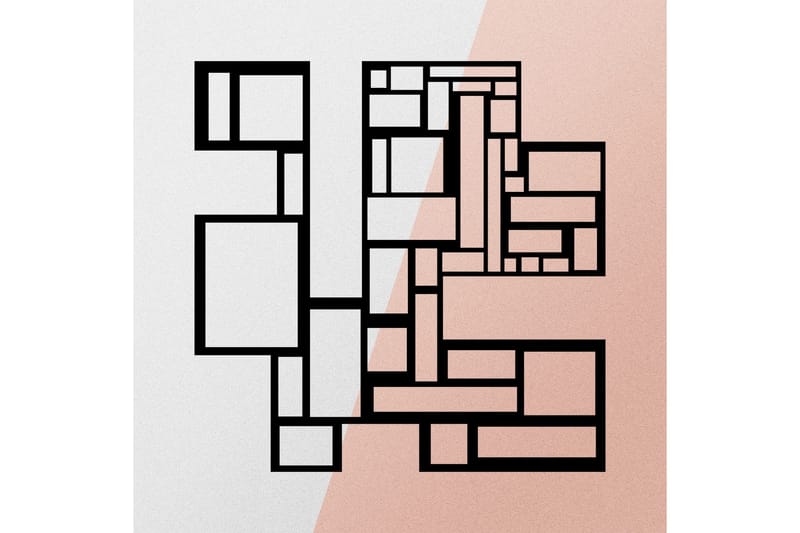 Squares Metal Decor Vægdekor - Sort - Boligtilbehør - Vægdekoration - Skilt - Emaljeskilte