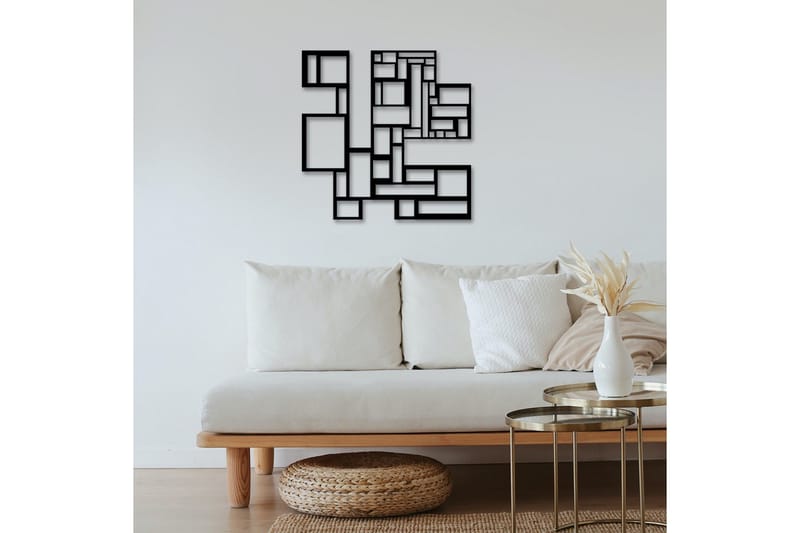 Squares Metal Decor Vægdekor - Sort - Boligtilbehør - Vægdekoration - Skilt - Emaljeskilte