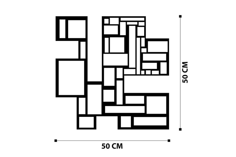 Squares Metal Decor Vægdekor - Sort - Boligtilbehør - Vægdekoration - Skilt - Emaljeskilte