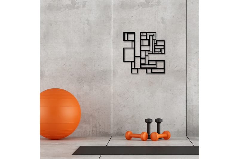 Squares Metal Decor Vægdekor - Sort - Boligtilbehør - Vægdekoration - Skilt - Emaljeskilte