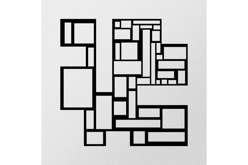 Squares Metal Decor Vægdekor - Sort - Boligtilbehør - Vægdekoration - Skilt - Emaljeskilte