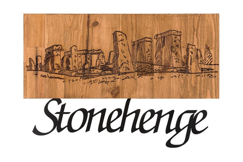 Stonehenge Vægdekor - Sort/Valnød - Boligtilbehør - Vægdekoration - Skilt - Emaljeskilte