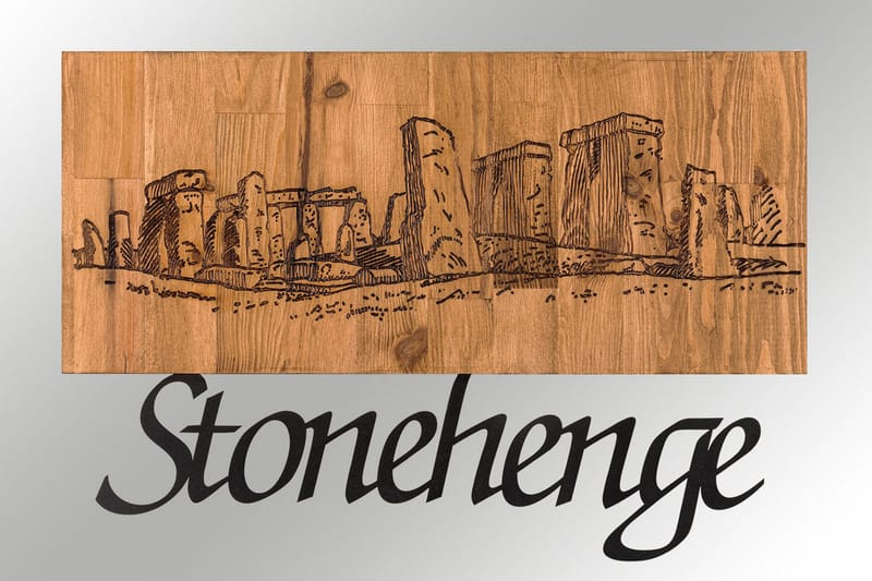 Stonehenge Vægdekor - Sort/Valnød - Boligtilbehør - Vægdekoration - Skilt - Emaljeskilte