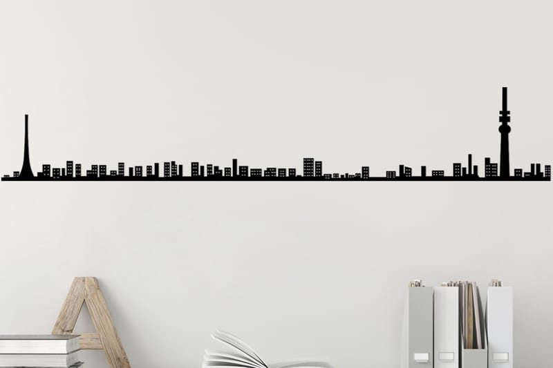 Tokyo Skyline Vægdekor - Sort - Boligtilbehør - Vægdekoration - Skilt - Emaljeskilte