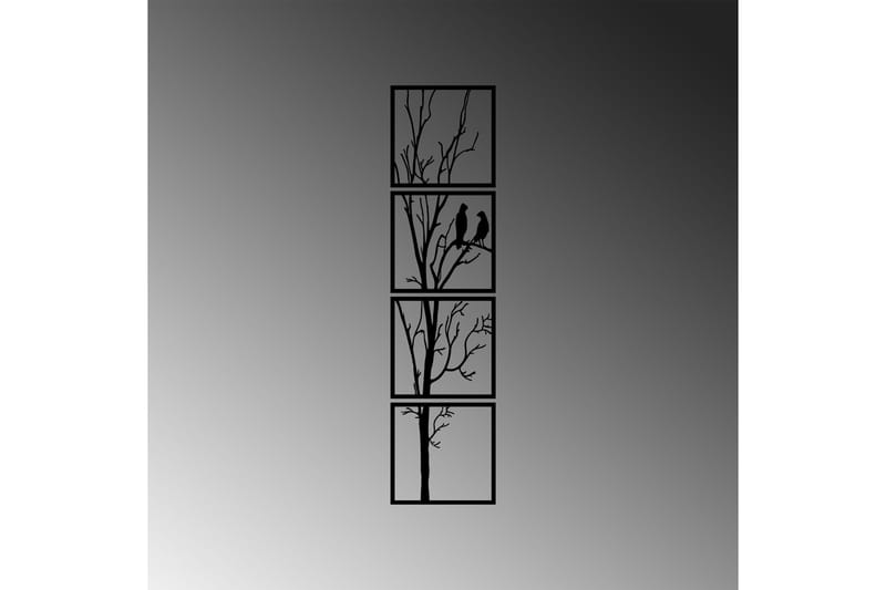 Tree And Birds 30 cm Vægdekor - Sort - Boligtilbehør - Vægdekoration - Skilt - Emaljeskilte