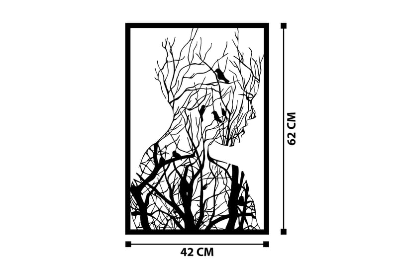Tree branches Vægdekor - Sort - Emaljeskilte