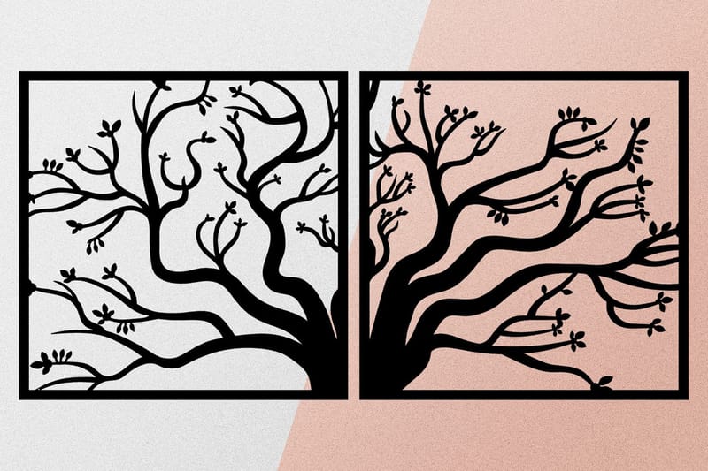 Tree Metal Decor Vægdekor - Sort - Boligtilbehør - Vægdekoration - Skilt - Emaljeskilte