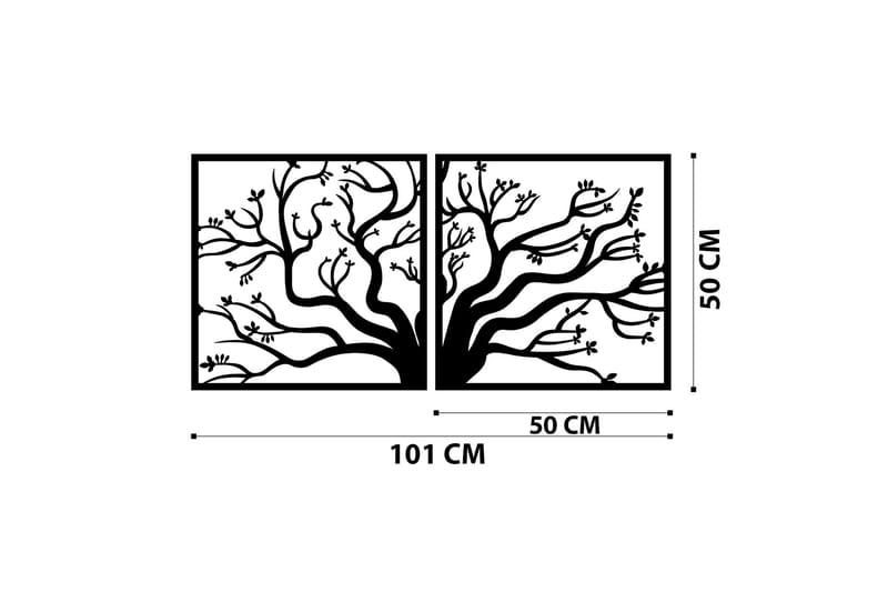 Tree Metal Decor Vægdekor - Sort - Boligtilbehør - Vægdekoration - Skilt - Emaljeskilte
