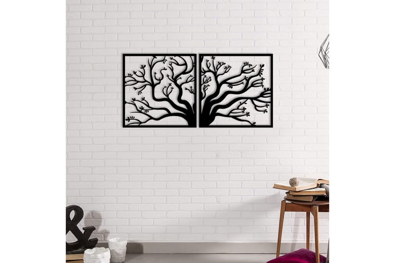 Tree Metal Decor Vægdekor - Sort - Boligtilbehør - Vægdekoration - Skilt - Emaljeskilte