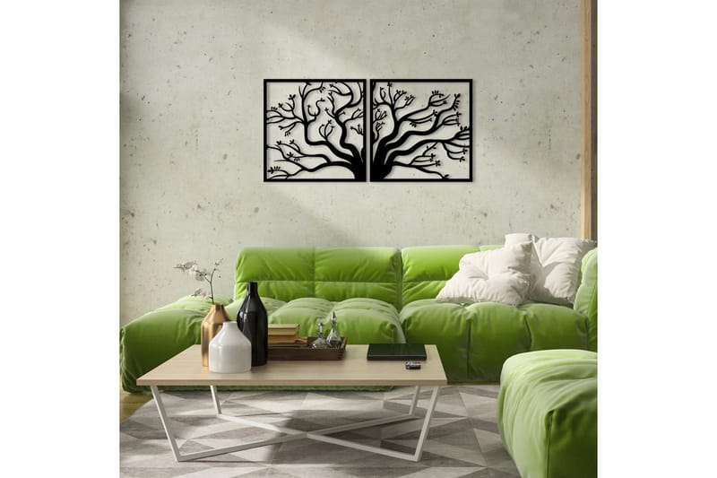 Tree Metal Decor Vægdekor - Sort - Boligtilbehør - Vægdekoration - Skilt - Emaljeskilte