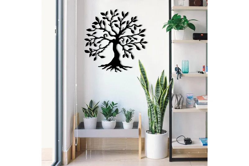 Tree Metal Vægdekor - Sort - Boligtilbehør - Vægdekoration - Skilt - Emaljeskilte