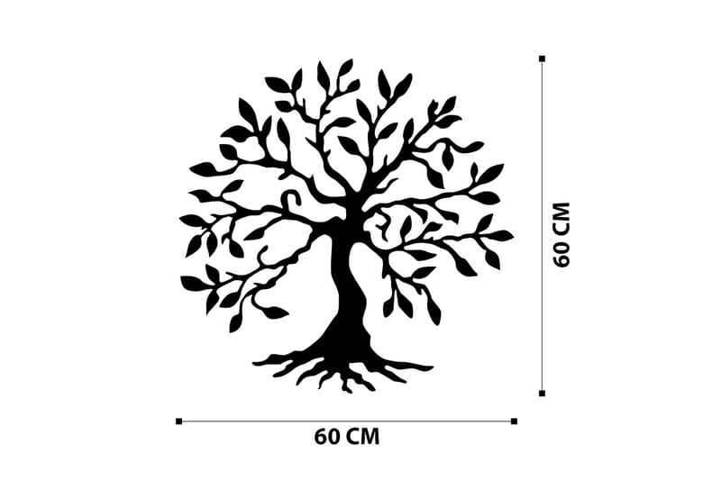 Tree Metal Vægdekor - Sort - Boligtilbehør - Vægdekoration - Skilt - Emaljeskilte