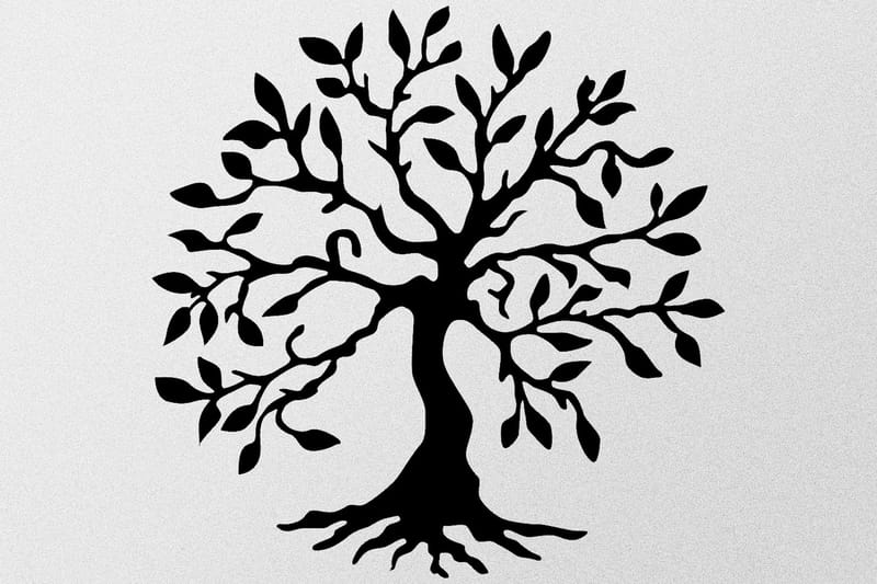 Tree Metal Vægdekor - Sort - Boligtilbehør - Vægdekoration - Skilt - Emaljeskilte