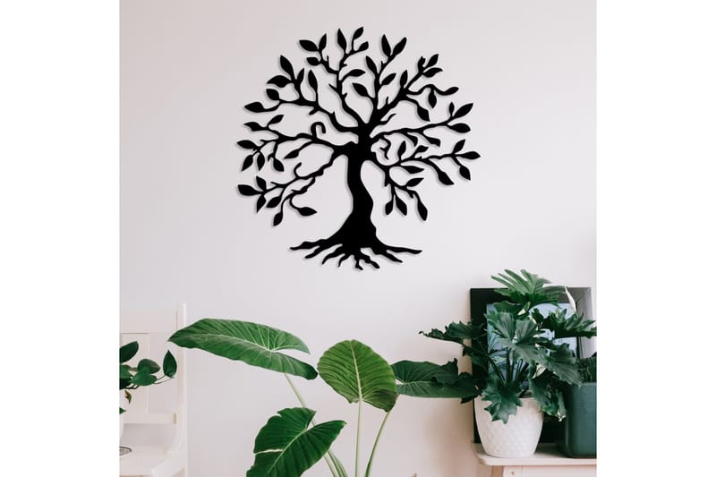 Tree Metal Vægdekor - Sort - Boligtilbehør - Vægdekoration - Skilt - Emaljeskilte