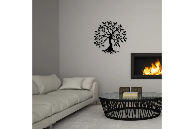 Tree Metal Vægdekor, Sort
