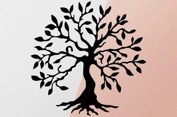 Tree Metal Vægdekor - Sort - Boligtilbehør - Vægdekoration - Skilt - Emaljeskilte
