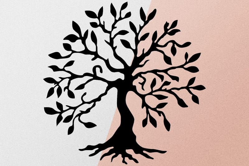 Tree Metal Vægdekor - Sort - Boligtilbehør - Vægdekoration - Skilt - Emaljeskilte