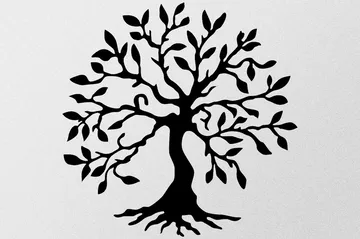 Tree Metal Vægdekor - Sort - Boligtilbehør - Vægdekoration - Skilt - Emaljeskilte