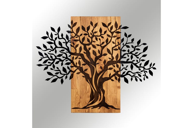 Tree Wooden Wall Accessory Vægdekor - Sort/Valnød - Boligtilbehør - Vægdekoration - Skilt - Emaljeskilte