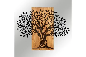 Tree Wooden Wall Accessory Vægdekor - Sort/Valnød - Boligtilbehør - Vægdekoration - Skilt - Emaljeskilte
