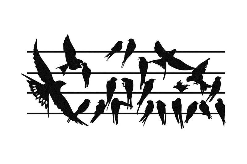 Uccello Vægdekor, Sort