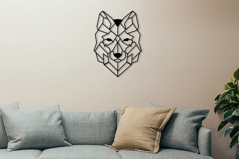 Wolf 2 Vægdekor, Sort