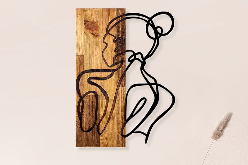Woman Body Vægdekor, Sort/Lys Valnød