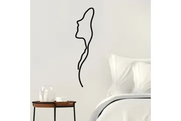 Woman Face Profile Vægdekor - Sort - Boligtilbehør - Vægdekoration - Skilt - Emaljeskilte