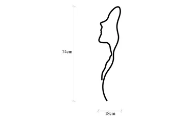 Woman Face Profile Vægdekor - Sort - Boligtilbehør - Vægdekoration - Skilt - Emaljeskilte