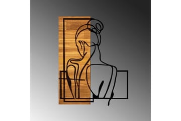 Woman Posture Vægdekor - Sort/Lys Valnød - Boligtilbehør - Vægdekoration - Skilt - Emaljeskilte