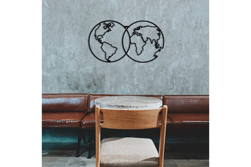World Map Metal Decor 10 Vægdekor - Sort - Boligtilbehør - Vægdekoration - Skilt - Emaljeskilte