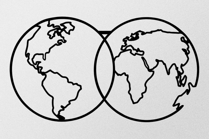 World Map Metal Decor 10 Vægdekor - Sort - Boligtilbehør - Vægdekoration - Skilt - Emaljeskilte