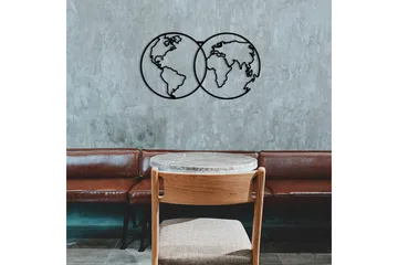 World Map Metal Decor 10 Vægdekor - Sort - Boligtilbehør - Vægdekoration - Skilt - Emaljeskilte