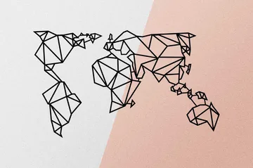 World Map Metal Decor Vægdekor - Sort - Boligtilbehør - Vægdekoration - Skilt - Emaljeskilte