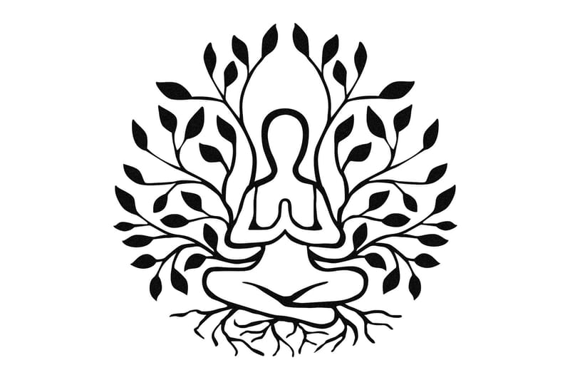 Yoga Vægdekor, Sort