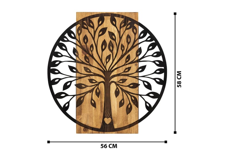 Zehre Vægdekor - Sort/Valnød - Boligtilbehør - Vægdekoration - Skilt - Emaljeskilte