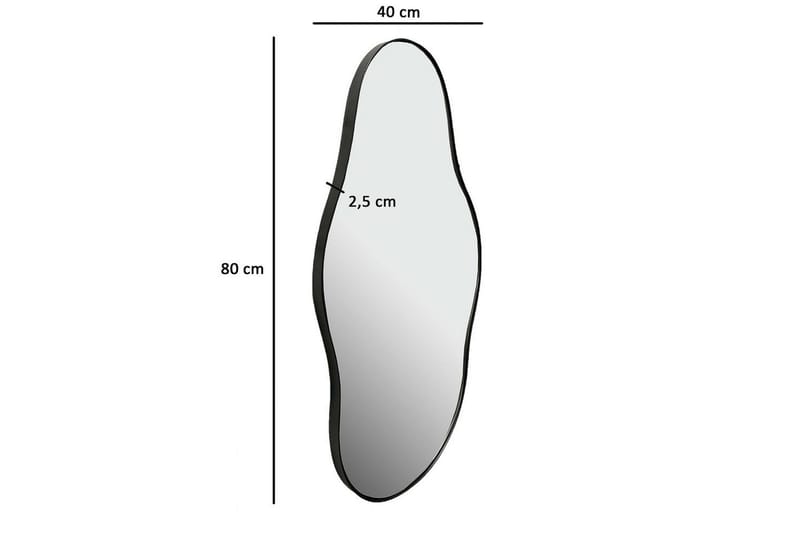 Spejl Wohnling Asymmetrisk metalramme oval 80 cm - Boligtilbehør - Spejle - Vægspejl