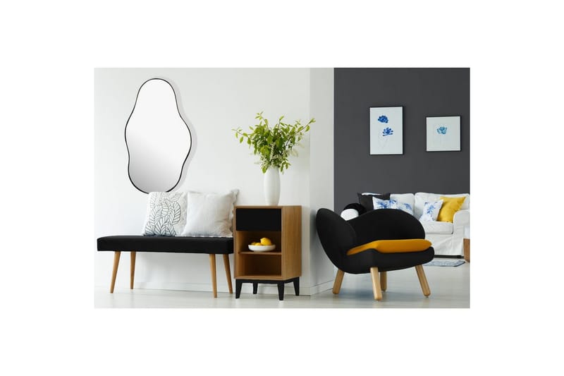 Spejl Wohnling Asymmetrisk metalramme oval 80 cm - Boligtilbehør - Spejle - Vægspejl