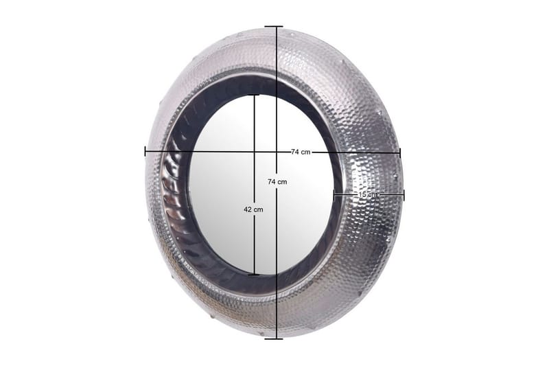 Spejl Wohnling Moderne bølgeformet metalramme rund 74 cm - Boligtilbehør - Spejle - Vægspejl