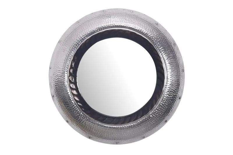 Spejl Wohnling Moderne bølgeformet metalramme rund 74 cm, undefined