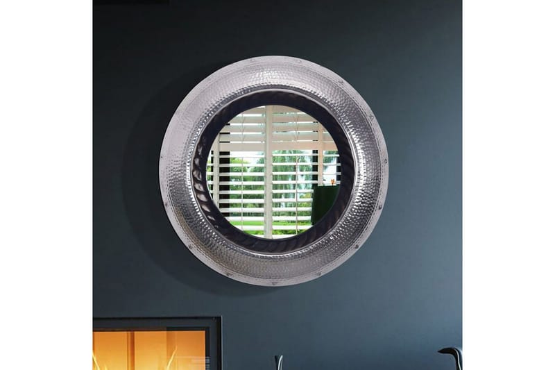 Spejl Wohnling Moderne bølgeformet metalramme rund 74 cm - Boligtilbehør - Spejle - Vægspejl