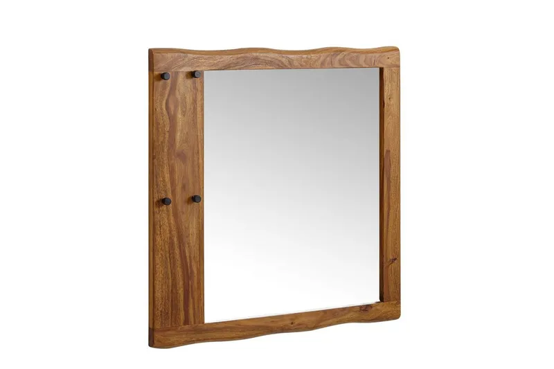 Spejl Wohnling Trækant ramme i massivt træ med kroge landstil, undefined