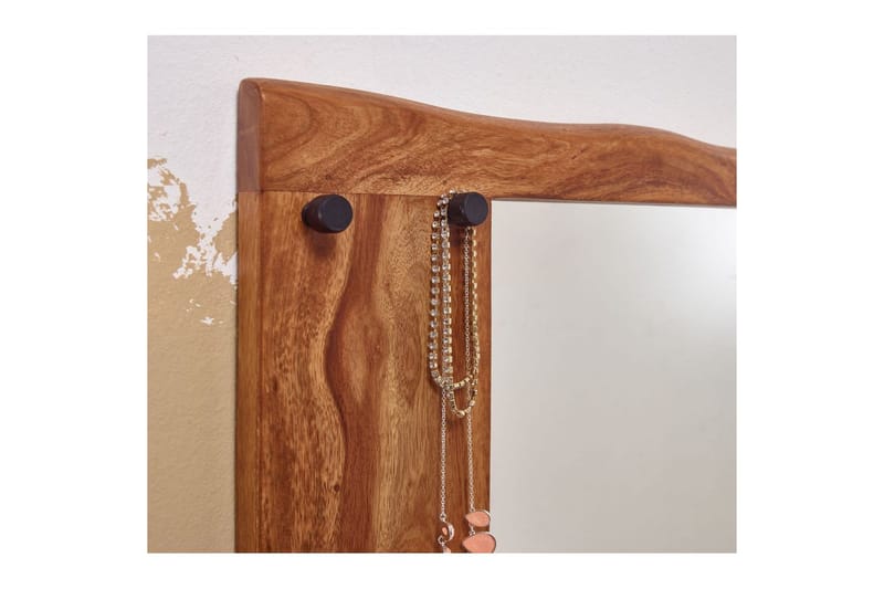 Spejl Wohnling Trækant ramme i massivt træ med kroge landstil - Boligtilbehør - Spejle - Vægspejl