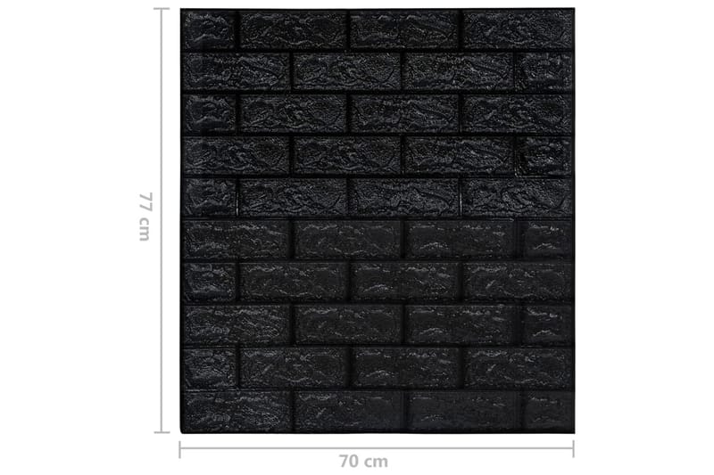 3D vægklistermærker 40 stk. selvklæbende murstensdesign sort - Sort - Fototapeter