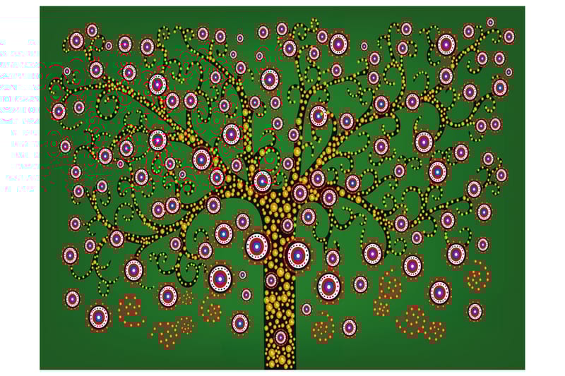 Canvastavle abstrakt træ grøn 200x154 - Artgeist sp. z o. o. - Boligtilbehør - Vægdekoration - Tapeter - Fototapeter